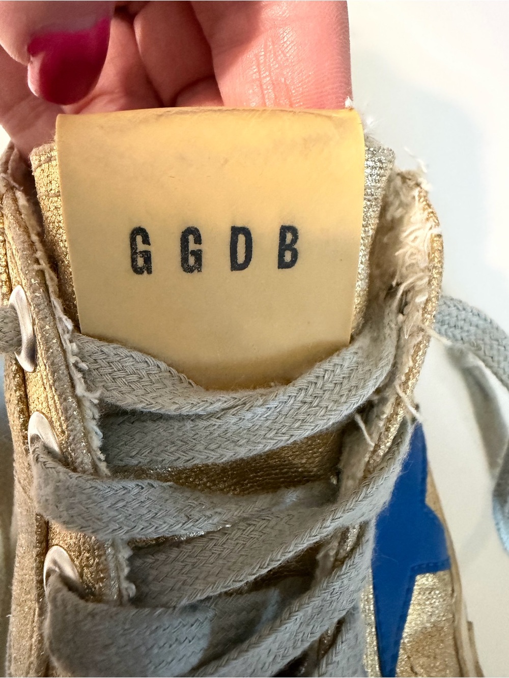 Golden Goose V-Star 2 Gold Metallic Blue Star Sneakers EU 40 - Picture 10 of 15